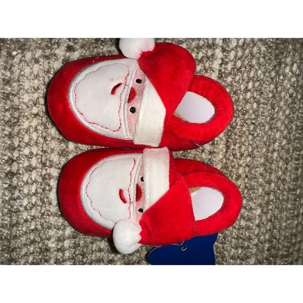 Infant Santa slippers size 3 New Christmas